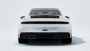Exterior view of 911 Targa 4S showing the rear of the car