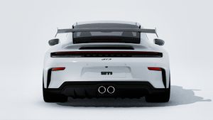 Exterior view of 911 GT3 showing the rear of the car