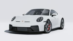 Exterior view of 911 GT3 with Touring Package showing the front and left side of the car