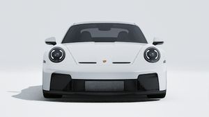 Exterior view of 911 GT3 with Touring Package showing the front of the car