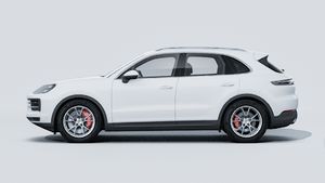 Exterior view of Cayenne S showing the left side of the car