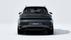 Exterior view of Cayenne S E-Hybrid Black Edition showing the rear of the car