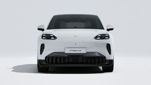 Exterior view of Cayenne Coupé Electric showing the front of the car