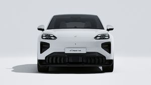 Exterior view of Cayenne Turbo Coupé Electric showing the front of the car