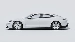 Exterior view of Taycan showing the left side of the car