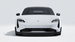 Exterior view of Taycan Turbo GT showing the front of the car