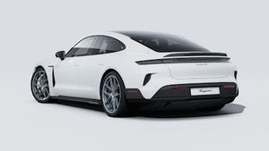 Exterior view of Taycan Turbo GT showing the back and left side of the car