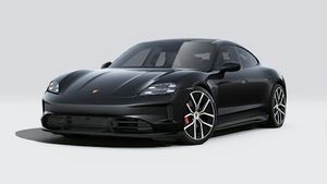 Exterior view of Taycan 4S Black Edition showing the front and left side of the car
