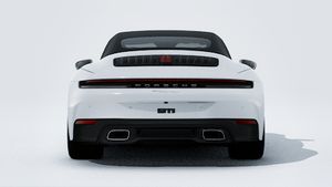 Exterior view of 911 Carrera Cabriolet showing the rear of the car