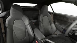 Interior view showing the front seats of 911 Turbo S Cabriolet