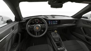 Interior view showing the steering wheel and dashboard of 911 GT3 with Touring Package