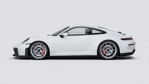 Exterior view of 911 GT3 with Touring Package showing the left side of the car