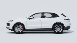 Exterior view of Cayenne S showing the left side of the car
