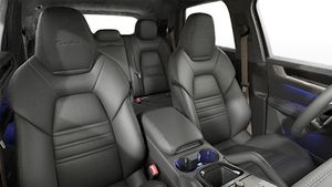 Interior view showing the front seats of Cayenne Turbo E-Hybrid
