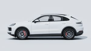 Exterior view of Cayenne S E-Hybrid Coupé showing the left side of the car
