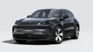 Exterior view of Cayenne Electric showing the front and left side of the car