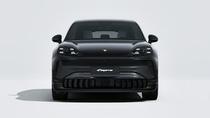 Exterior view of Cayenne Electric showing the front of the car