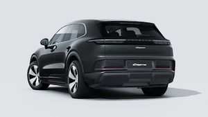 Exterior view of Cayenne Electric showing the back and left side of the car
