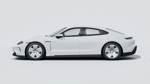 Exterior view of Taycan 4 showing the left side of the car