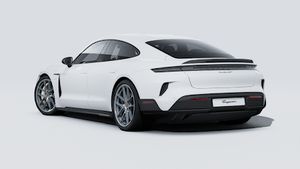 Exterior view of Taycan Turbo GT showing the back and left side of the car