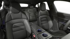 Interior view showing the front seats of Taycan 4S Cross Turismo