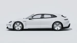 Exterior view of Taycan Sport Turismo showing the left side of the car