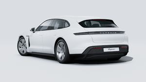 Exterior view of Taycan Sport Turismo showing the back and left side of the car