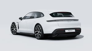 Exterior view of Taycan Sport Turismo Black Edition showing the back and left side of the car