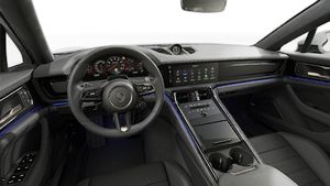 Interior view showing the steering wheel and dashboard of Panamera Turbo S E-Hybrid Executive