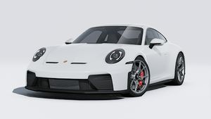 Vnější pohled na 911 GT3 with Touring Package zobrazující přední a levou stranu vozu