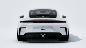 Vnější pohled na 911 GT3 with Touring Package zobrazující zadní část vozu
