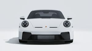 Außenansicht von 911 GT3 mit Touring-Paket mit Blick auf die Vorderseite des Fahrzeugs
