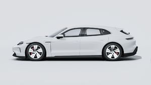 Die Außenansicht von Taycan 4S Sport Turismo zeigt die linke Seite des Fahrzeugs