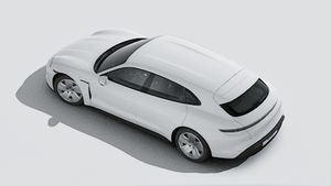 Eksteriørbillede af Taycan Sport Turismo set fra oven
