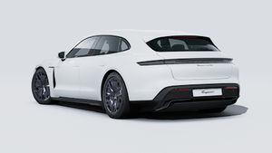Eksteriørbillede af Taycan GTS Sport Turismo der viser bagsiden og venstre side af bilen