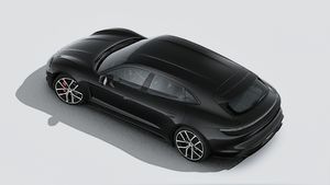 Eksteriørbillede af Taycan 4S Sport Turismo Black Edition set fra oven