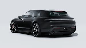 Eksteriørbillede af Taycan 4S Sport Turismo Black Edition der viser bagsiden og venstre side af bilen