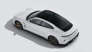 Vista exterior de Taycan Turbo S vista desde arriba