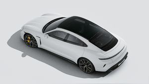 Vista exterior de Taycan Turbo S vista desde arriba