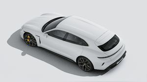 Taycan Turbo S Sport Turismo välisvaade ülevalt