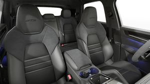 Interior view showing the front seats of Cayenne GTS