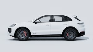 Exterior view of Cayenne GTS showing the left side of the car