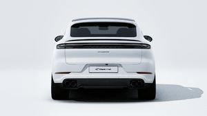 Exterior view of Cayenne Coupé Black Edition showing the rear of the car