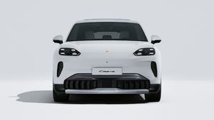 Exterior view of Cayenne S Electric showing the front of the car