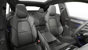 Interior view showing the front seats of Cayenne S Coupé Electric