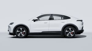Exterior view of Cayenne S Coupé Electric showing the left side of the car