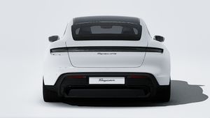 Exterior view of Taycan GTS showing the rear of the car