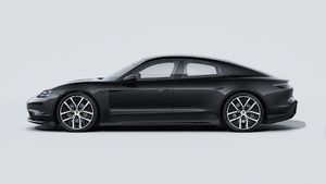 Exterior view of Taycan 4 Black Edition showing the left side of the car