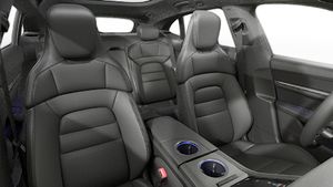 Interior view showing the front seats of Taycan 4S Cross Turismo
