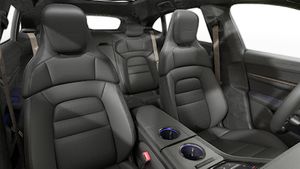 Interior view showing the front seats of Taycan Turbo Cross Turismo
